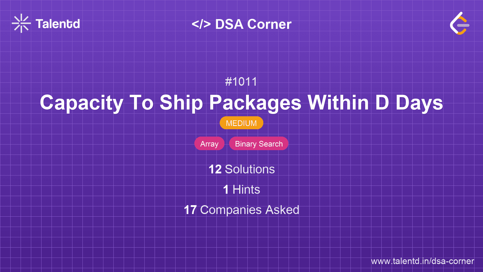 Problem visualization for Capacity To Ship Packages Within D Days