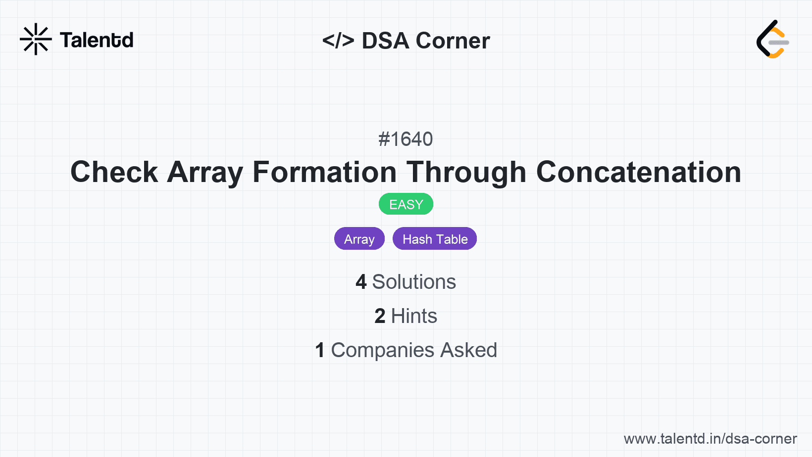 Problem visualization for Check Array Formation Through Concatenation