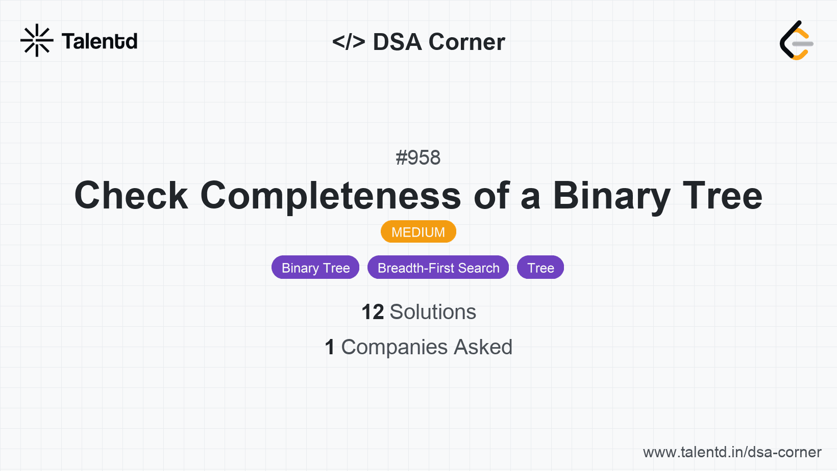 Problem visualization for Check Completeness of a Binary Tree