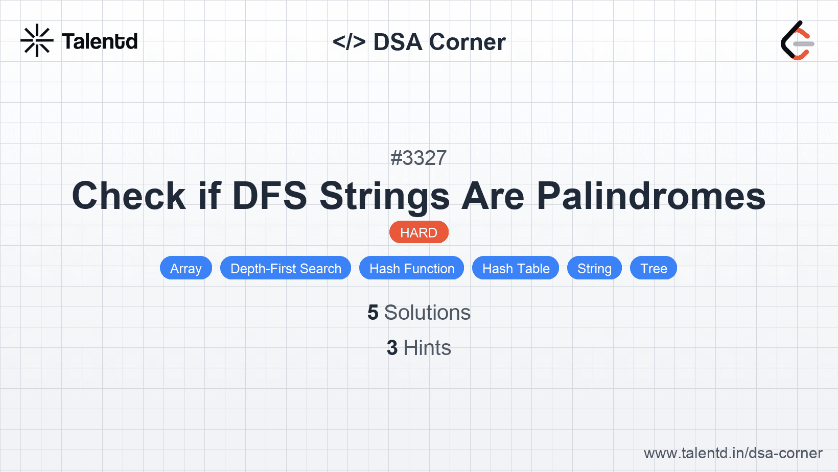 Problem visualization for Check if DFS Strings Are Palindromes