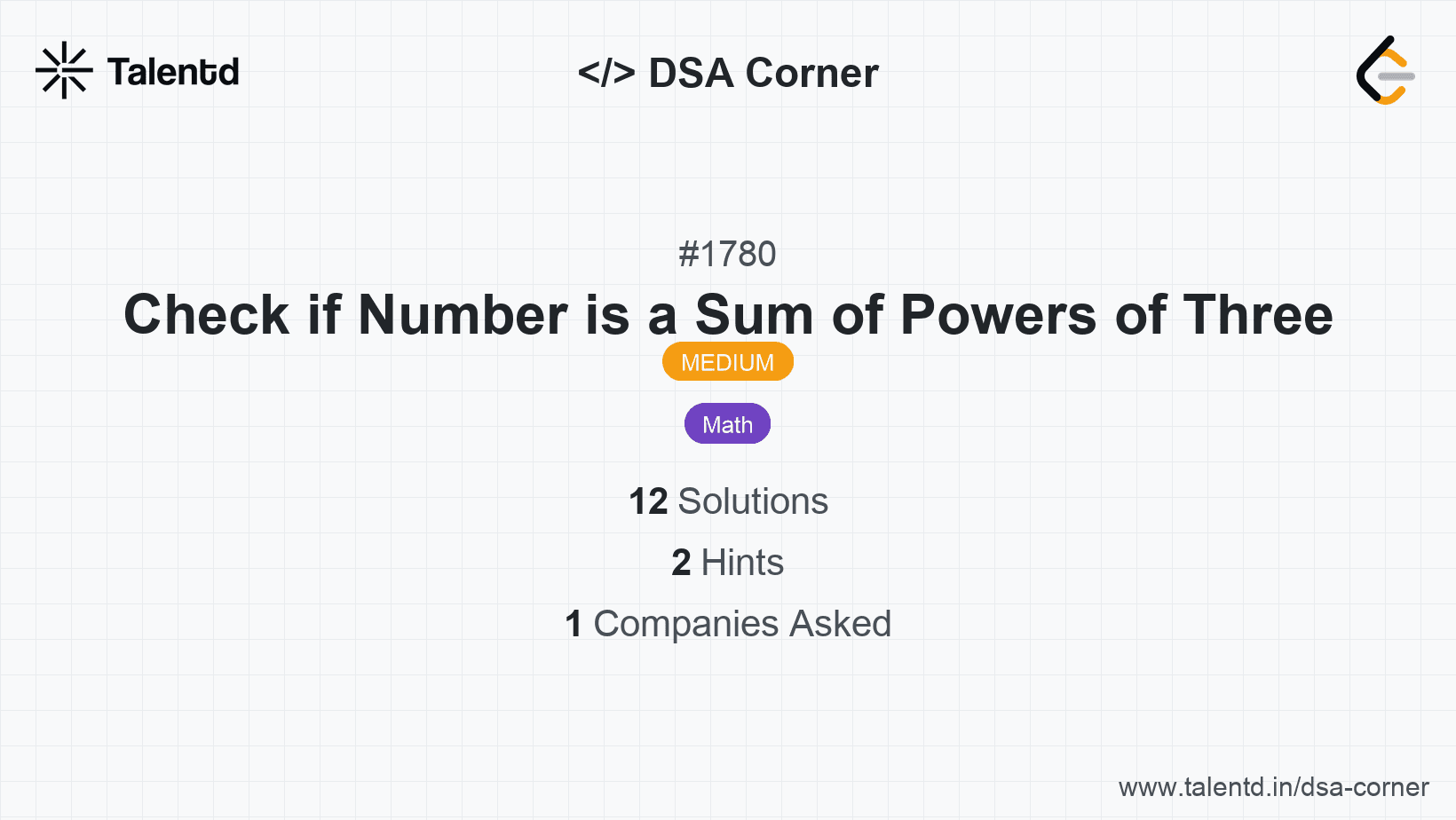 Problem visualization for Check if Number is a Sum of Powers of Three