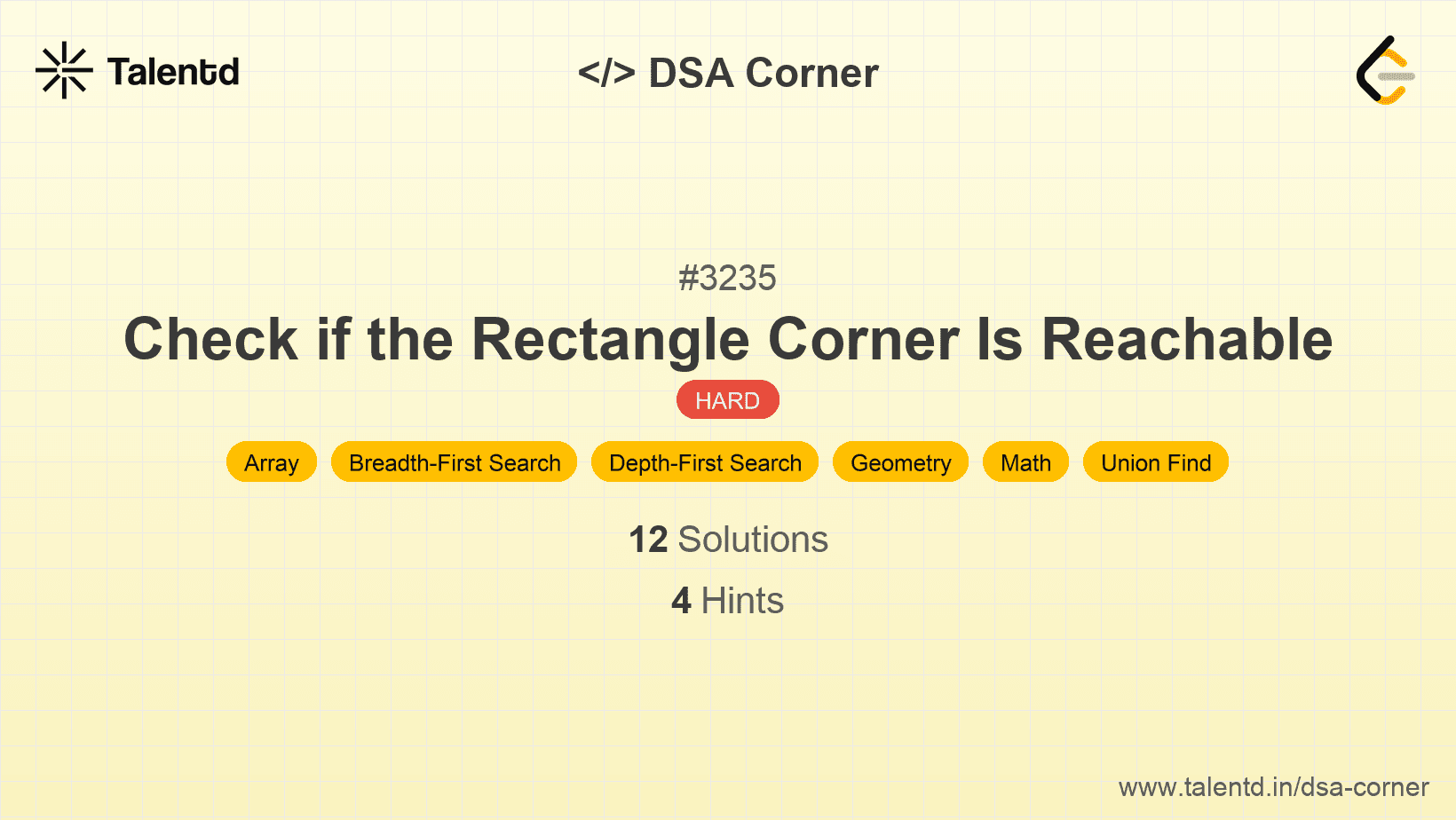 Problem visualization for Check if the Rectangle Corner Is Reachable