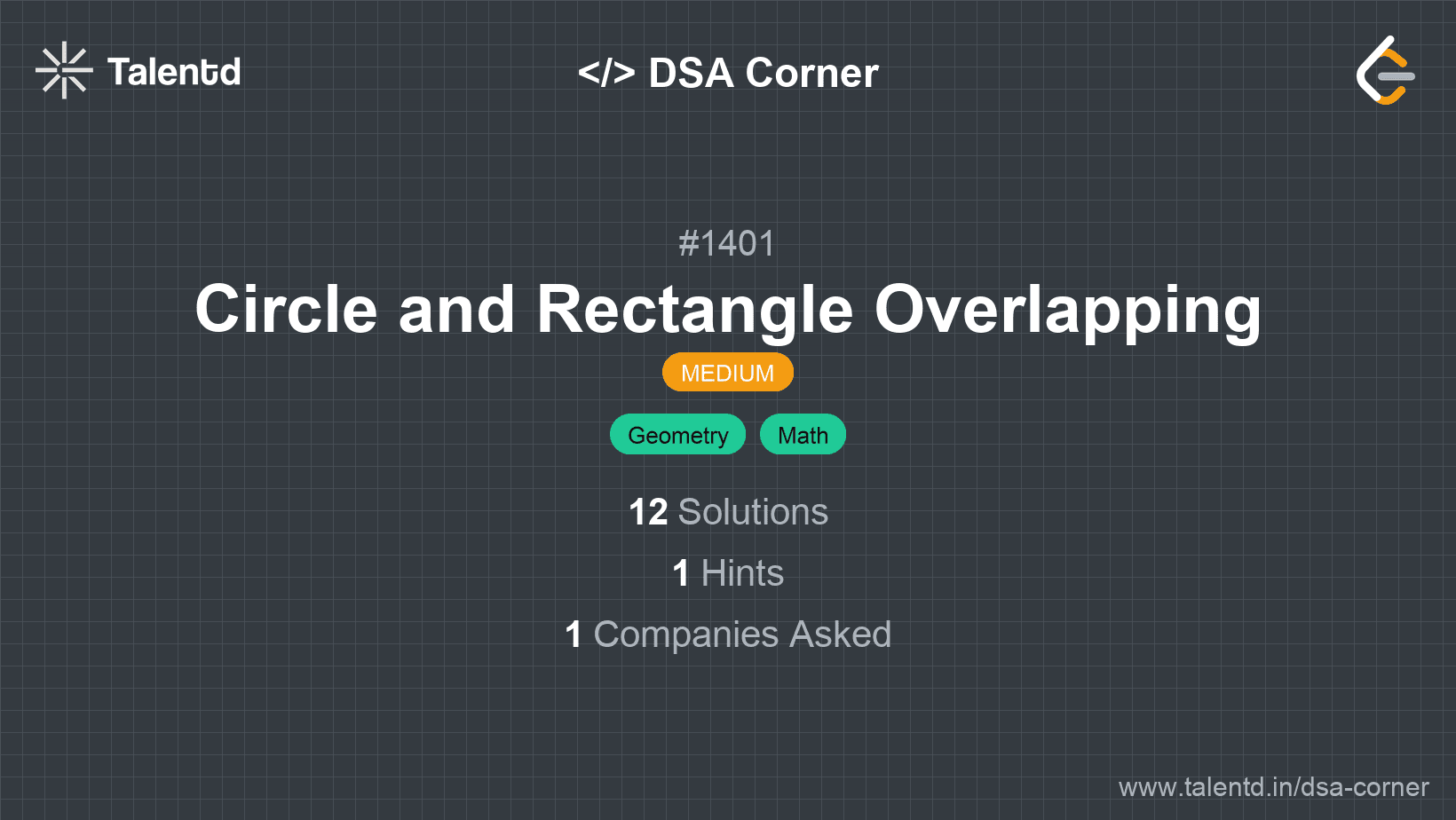 Problem visualization for Circle and Rectangle Overlapping