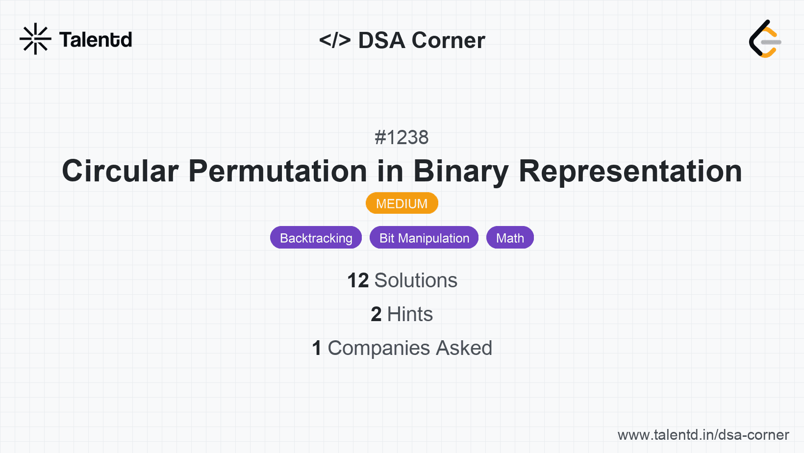Problem visualization for Circular Permutation in Binary Representation