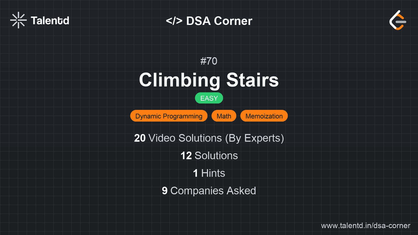 Problem visualization for Climbing Stairs