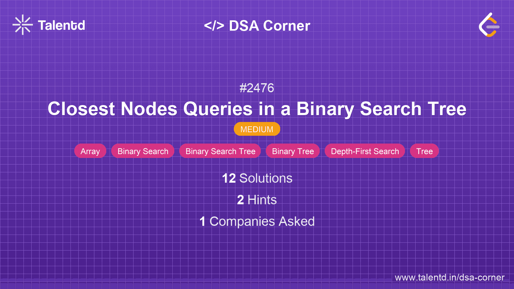 Problem visualization for Closest Nodes Queries in a Binary Search Tree