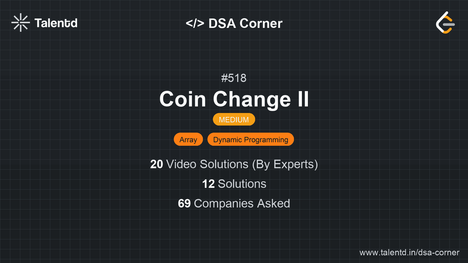 Problem visualization for Coin Change II