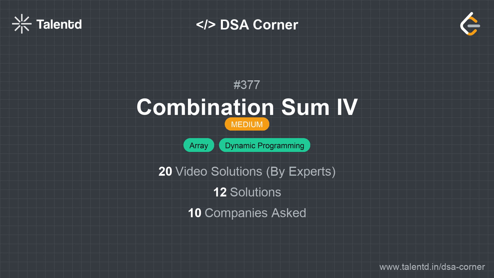 Problem visualization for Combination Sum IV