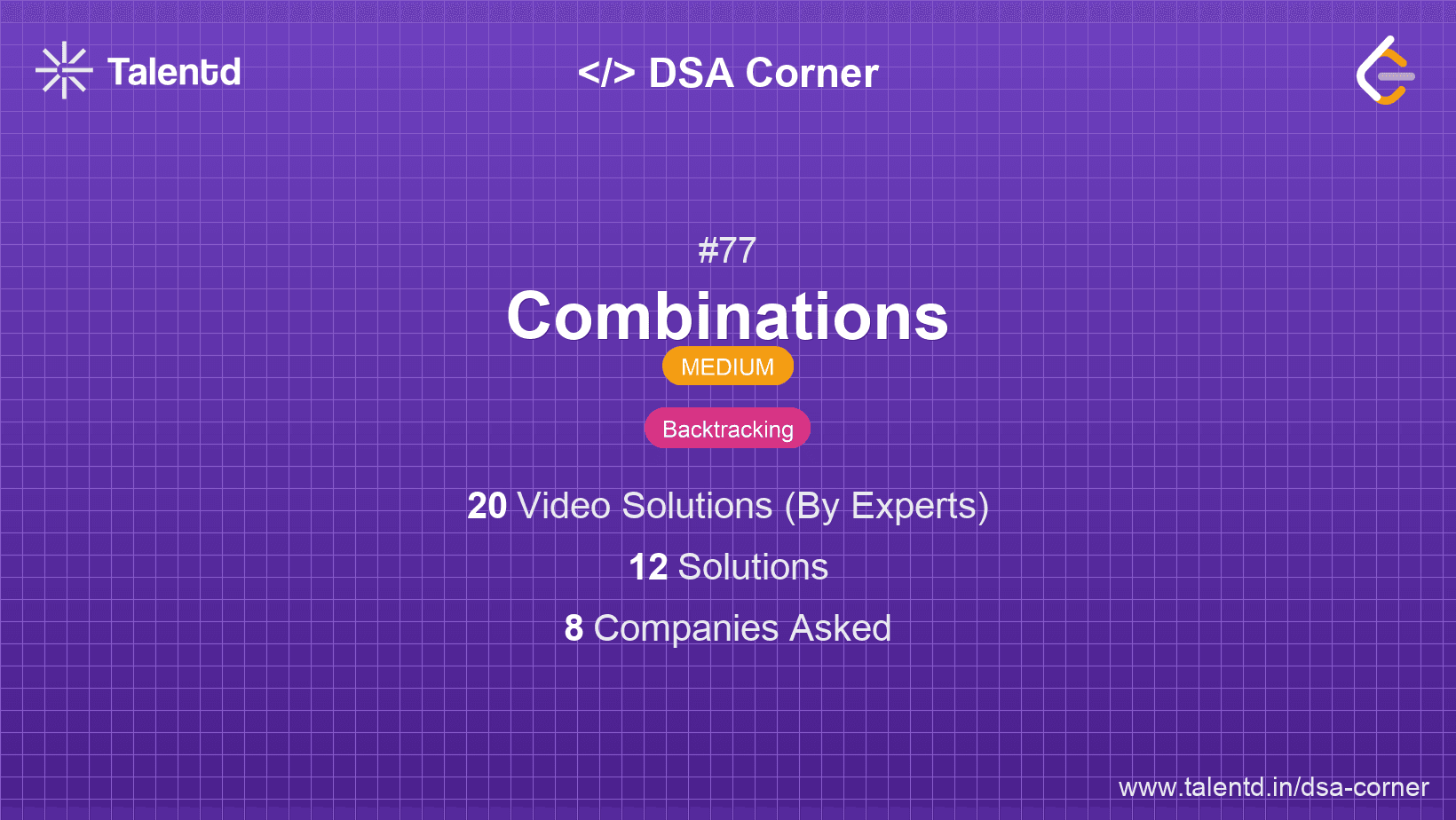 Problem visualization for Combinations