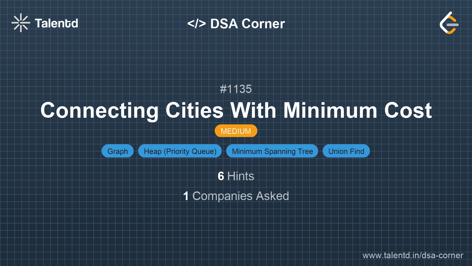 Problem visualization for Connecting Cities With Minimum Cost