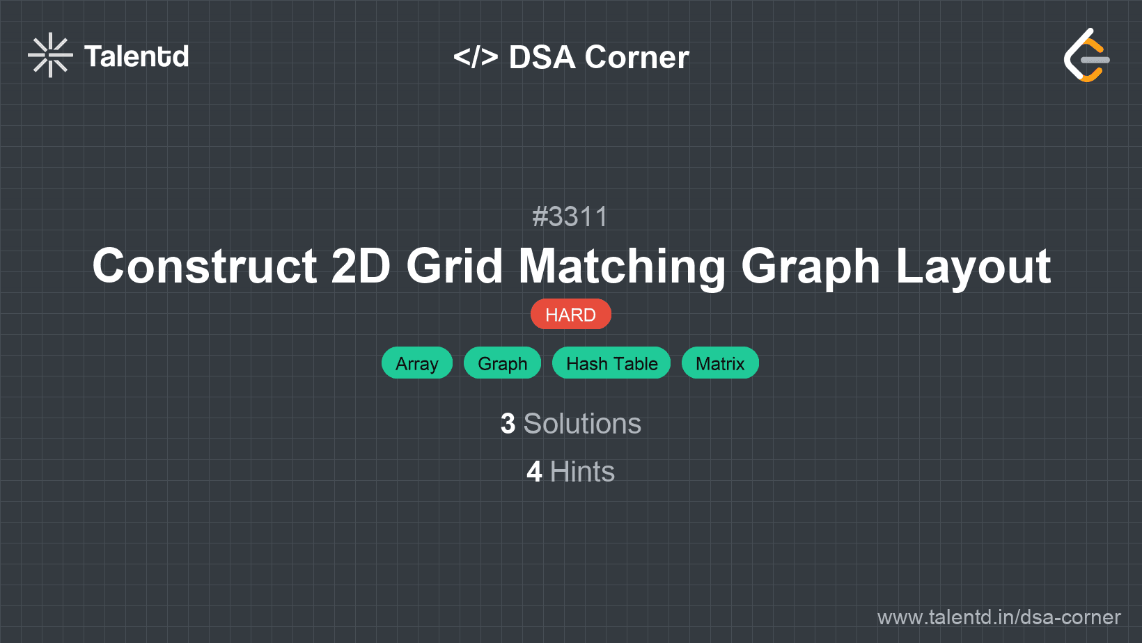 Problem visualization for Construct 2D Grid Matching Graph Layout