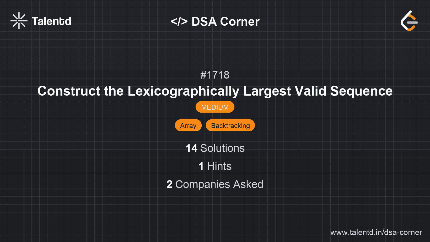 Problem visualization for Construct the Lexicographically Largest Valid Sequence