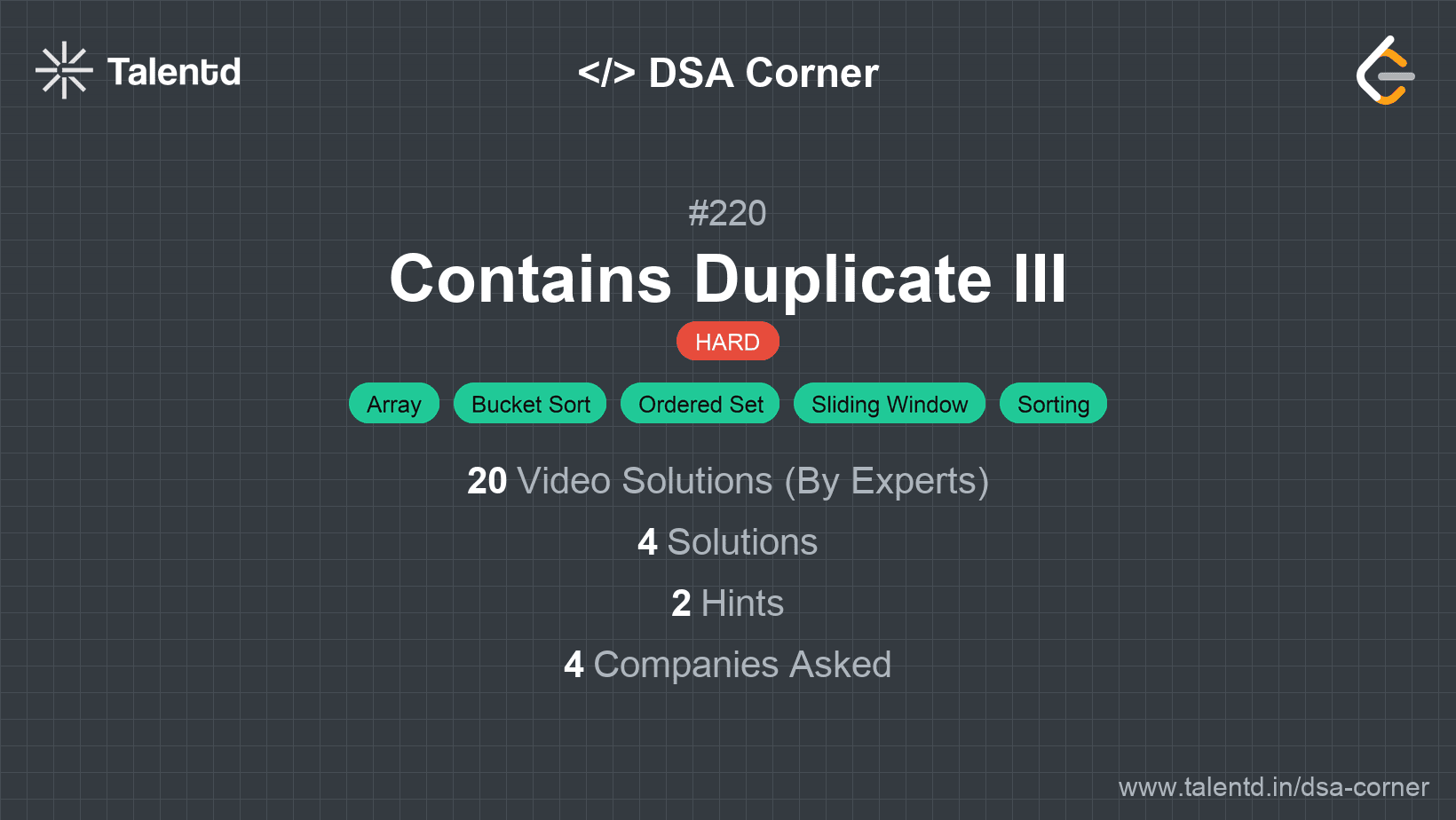 Problem visualization for Contains Duplicate III