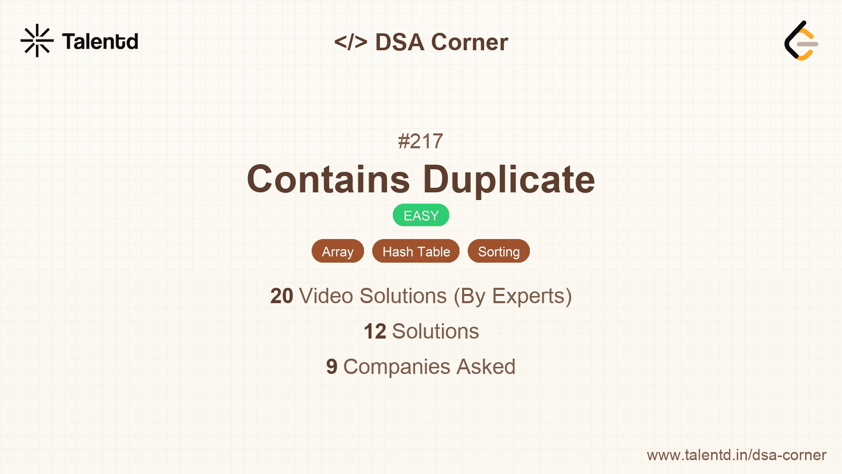Problem visualization for Contains Duplicate