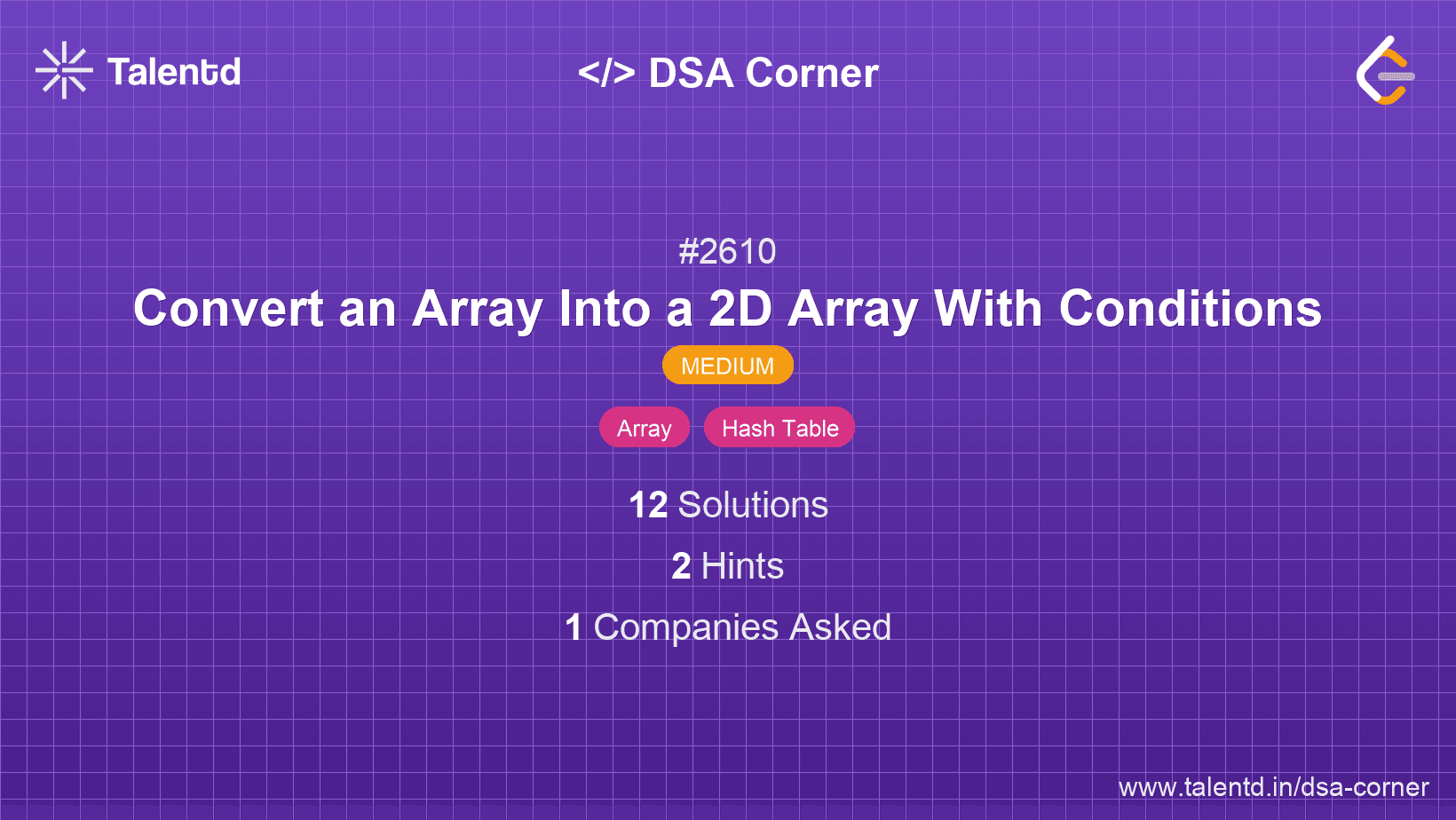 Problem visualization for Convert an Array Into a 2D Array With Conditions