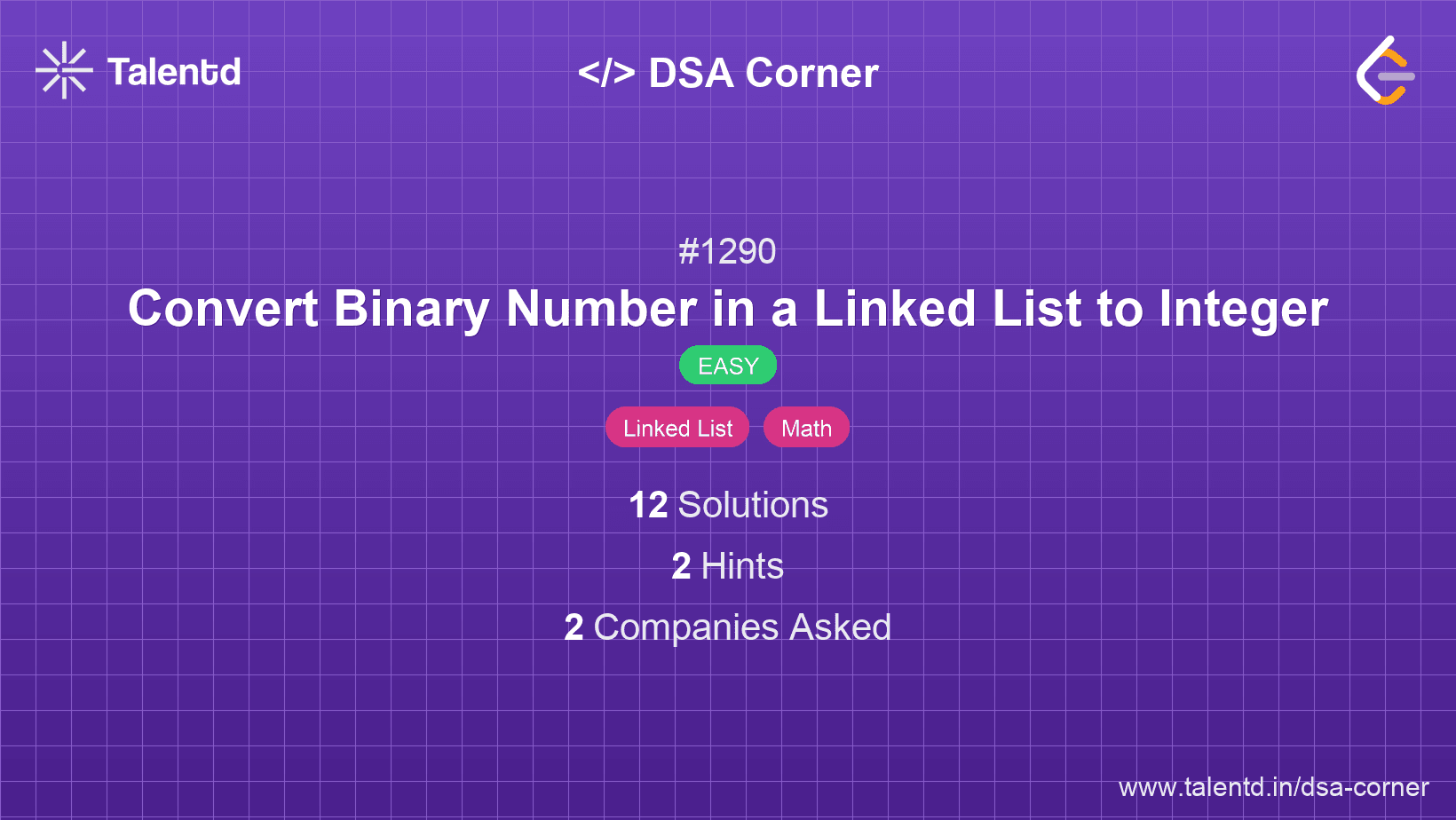 Problem visualization for Convert Binary Number in a Linked List to Integer