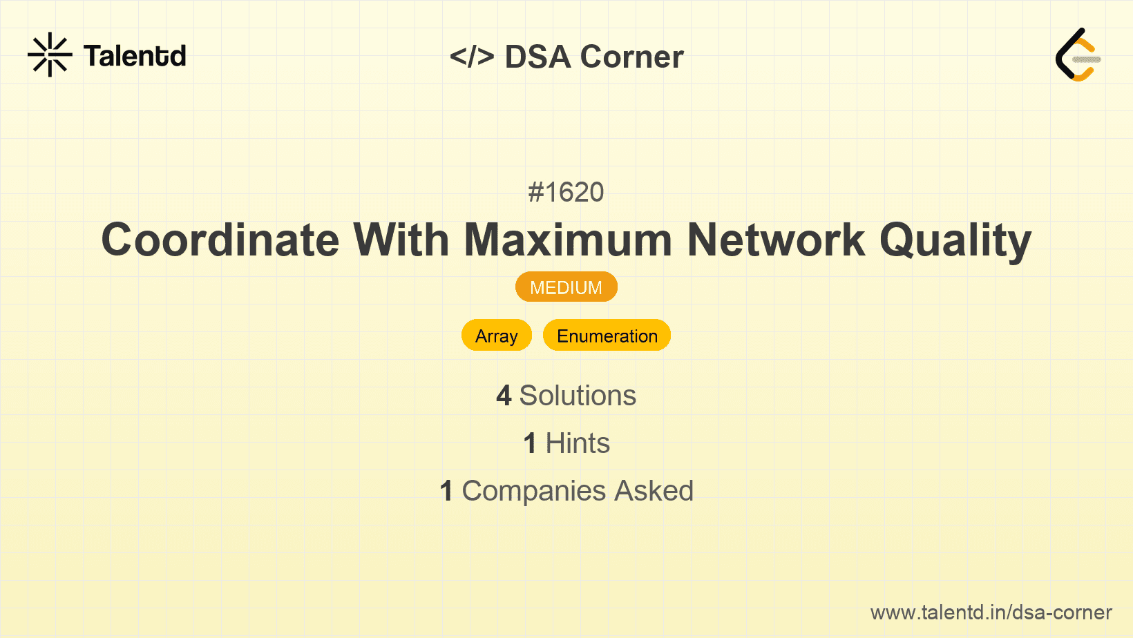 Problem visualization for Coordinate With Maximum Network Quality