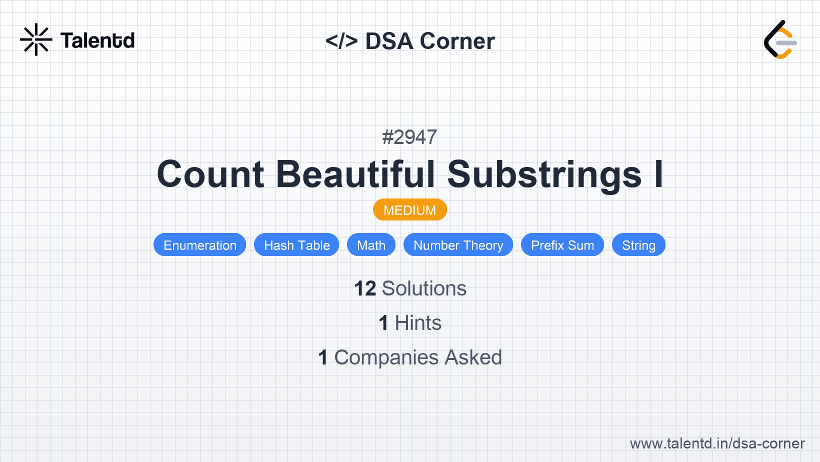 Problem visualization for Count Beautiful Substrings I