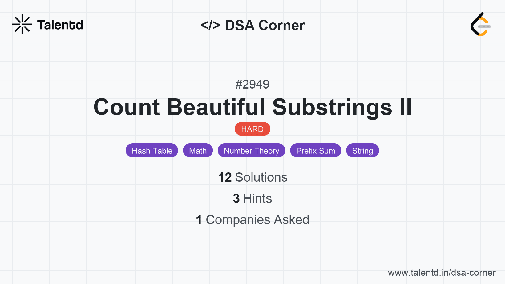 Problem visualization for Count Beautiful Substrings II