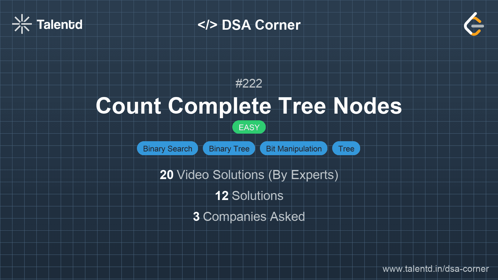 Problem visualization for Count Complete Tree Nodes