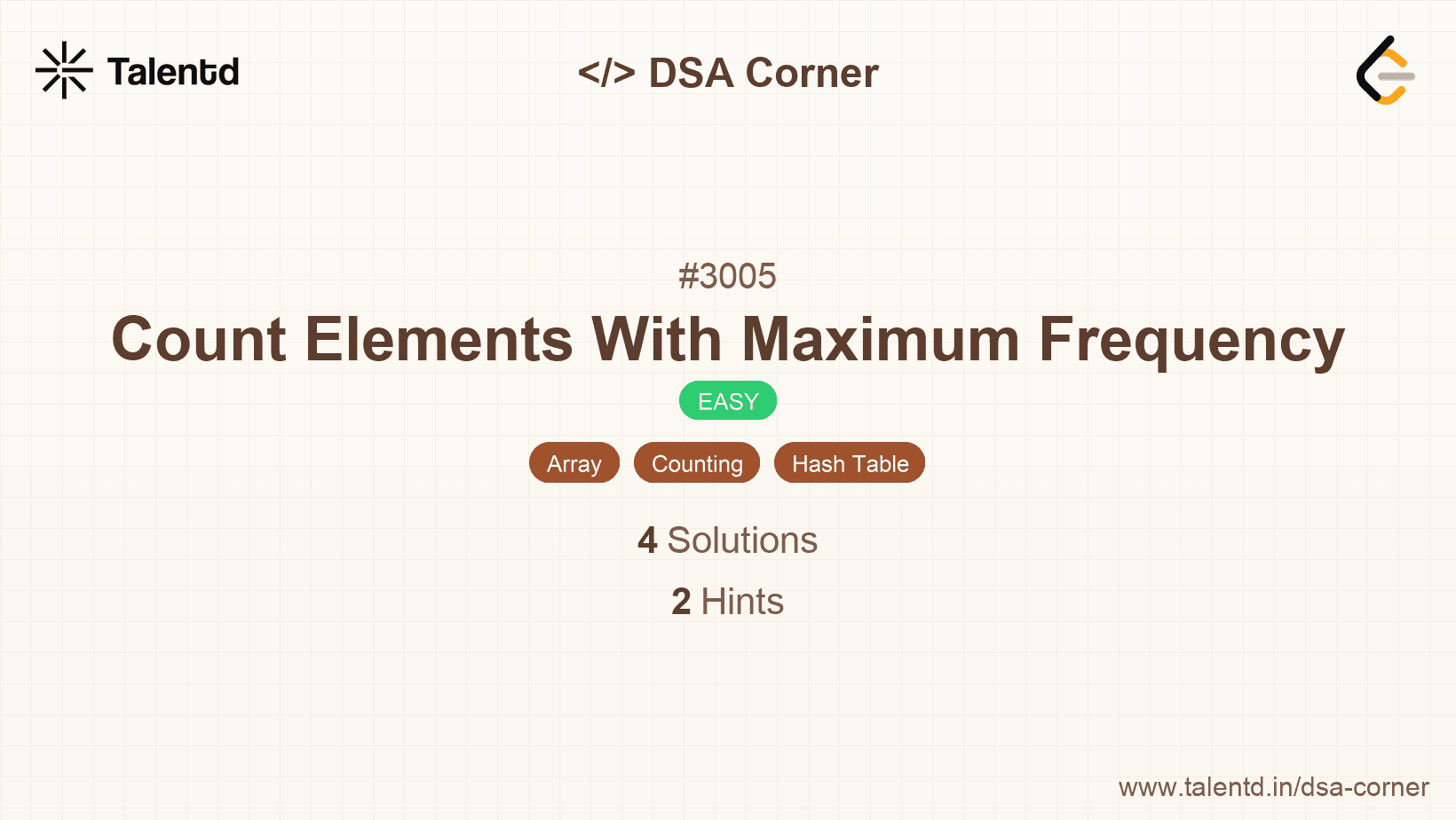 Problem visualization for Count Elements With Maximum Frequency