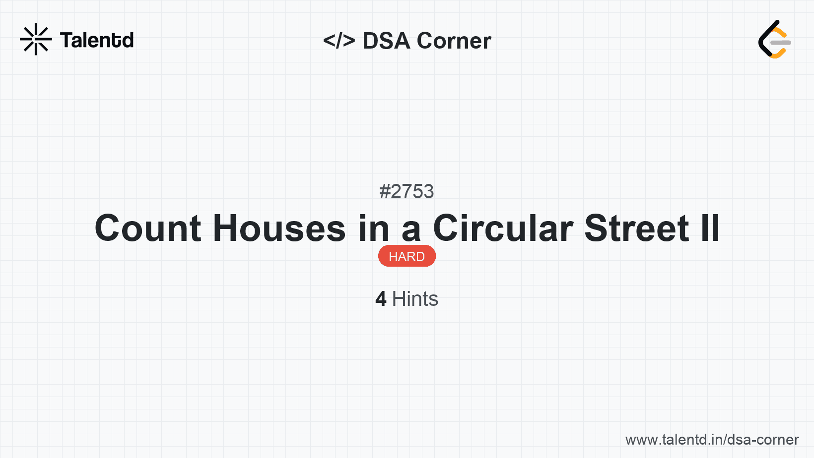 Problem visualization for Count Houses in a Circular Street II