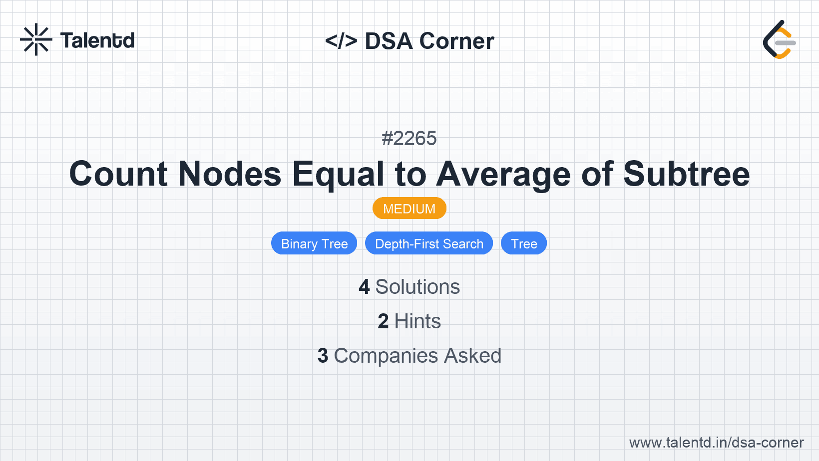 Problem visualization for Count Nodes Equal to Average of Subtree