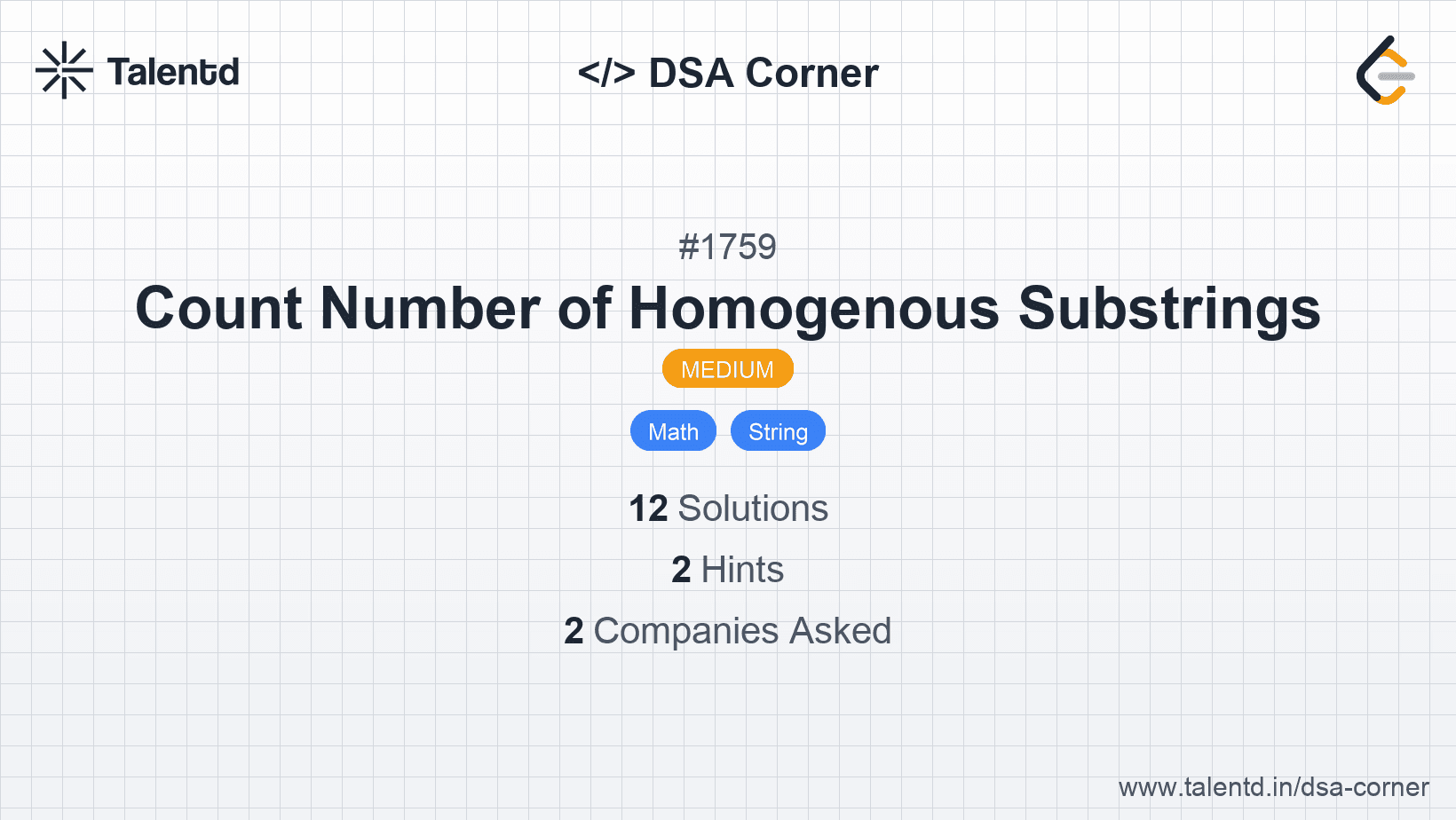 Problem visualization for Count Number of Homogenous Substrings