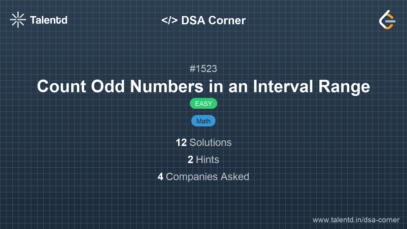 Problem visualization for Count Odd Numbers in an Interval Range