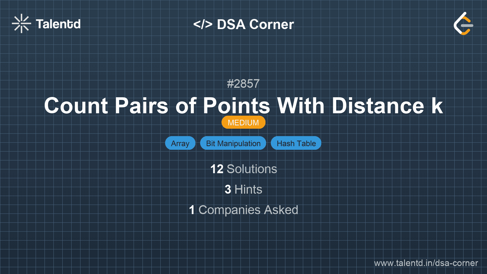 Problem visualization for Count Pairs of Points With Distance k