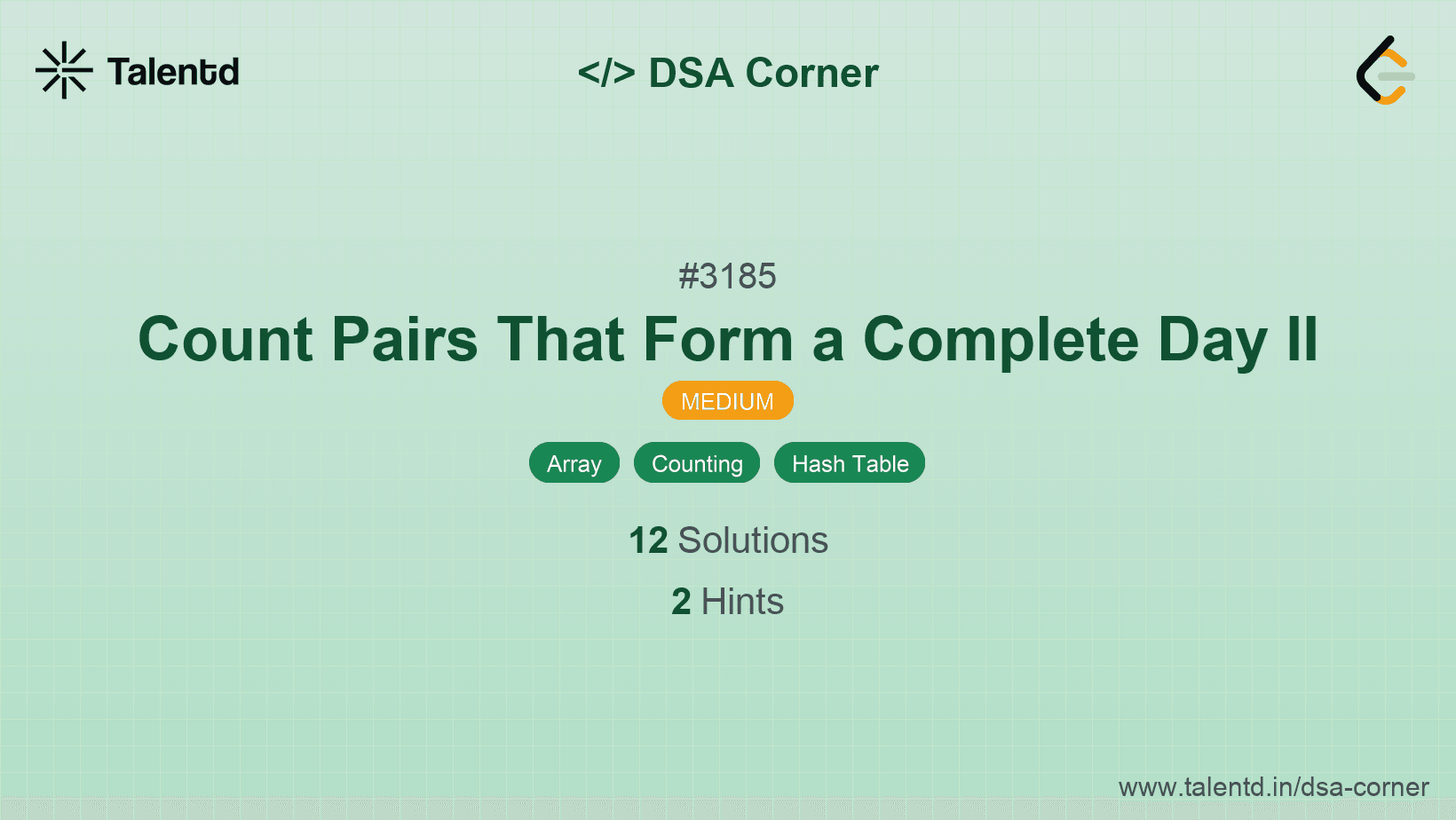 Problem visualization for Count Pairs That Form a Complete Day II