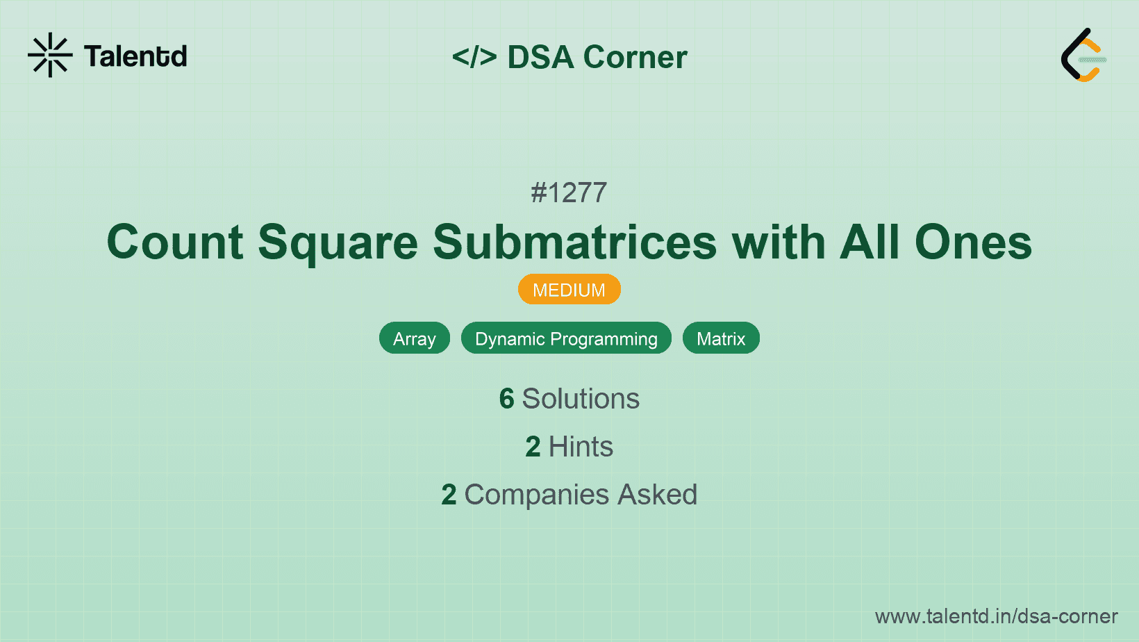Problem visualization for Count Square Submatrices with All Ones