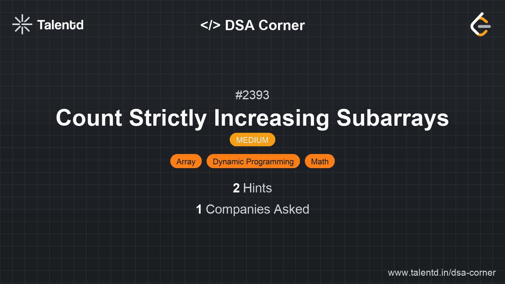 Problem visualization for Count Strictly Increasing Subarrays