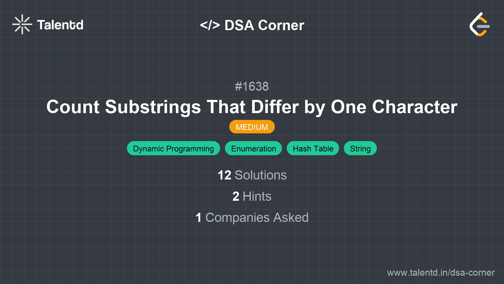Problem visualization for Count Substrings That Differ by One Character