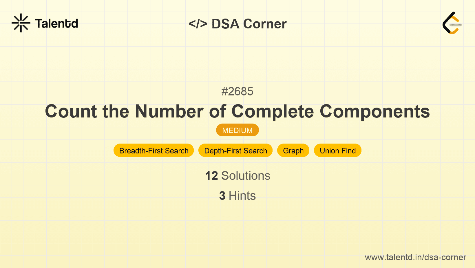 Problem visualization for Count the Number of Complete Components