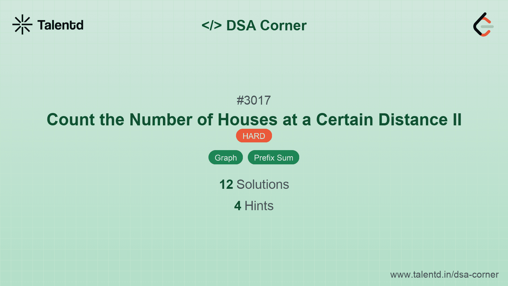 Problem visualization for Count the Number of Houses at a Certain Distance II