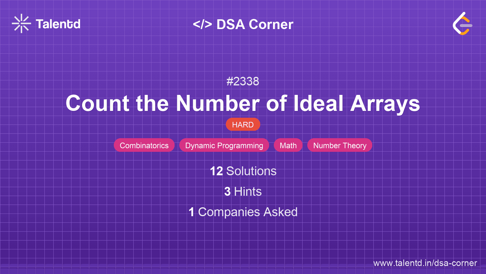 Problem visualization for Count the Number of Ideal Arrays