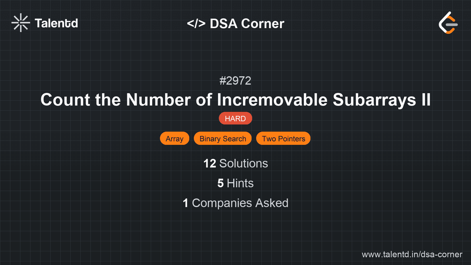 Problem visualization for Count the Number of Incremovable Subarrays II
