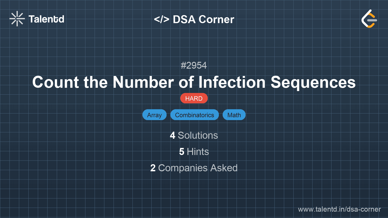 Problem visualization for Count the Number of Infection Sequences