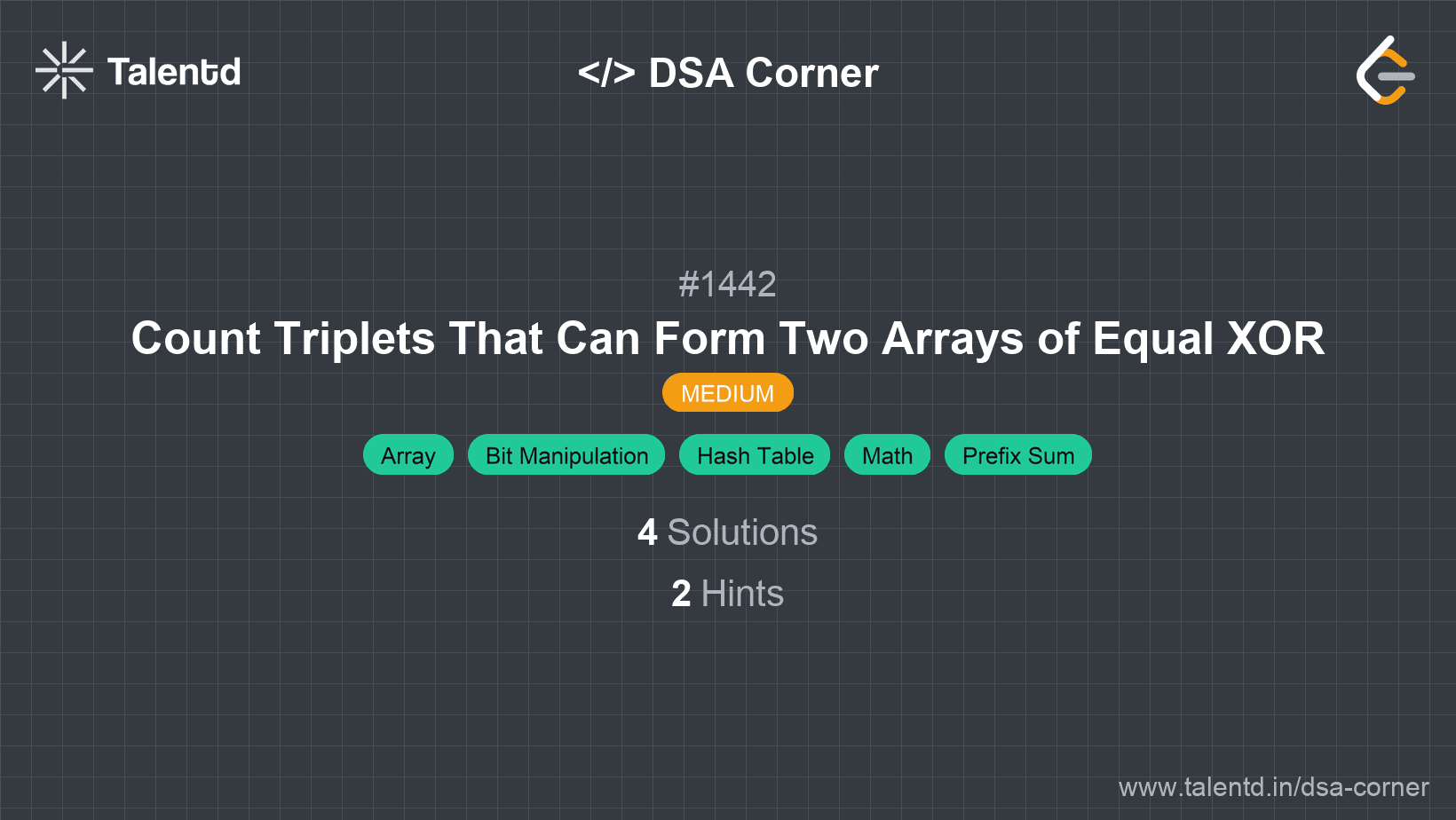 Problem visualization for Count Triplets That Can Form Two Arrays of Equal XOR