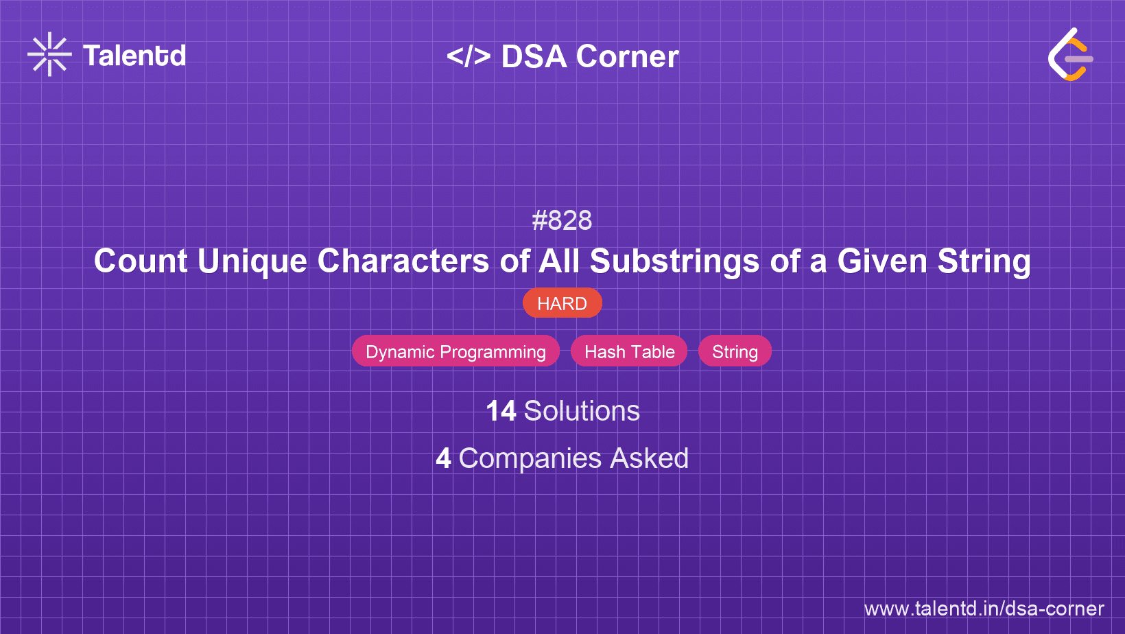 Problem visualization for Count Unique Characters of All Substrings of a Given String