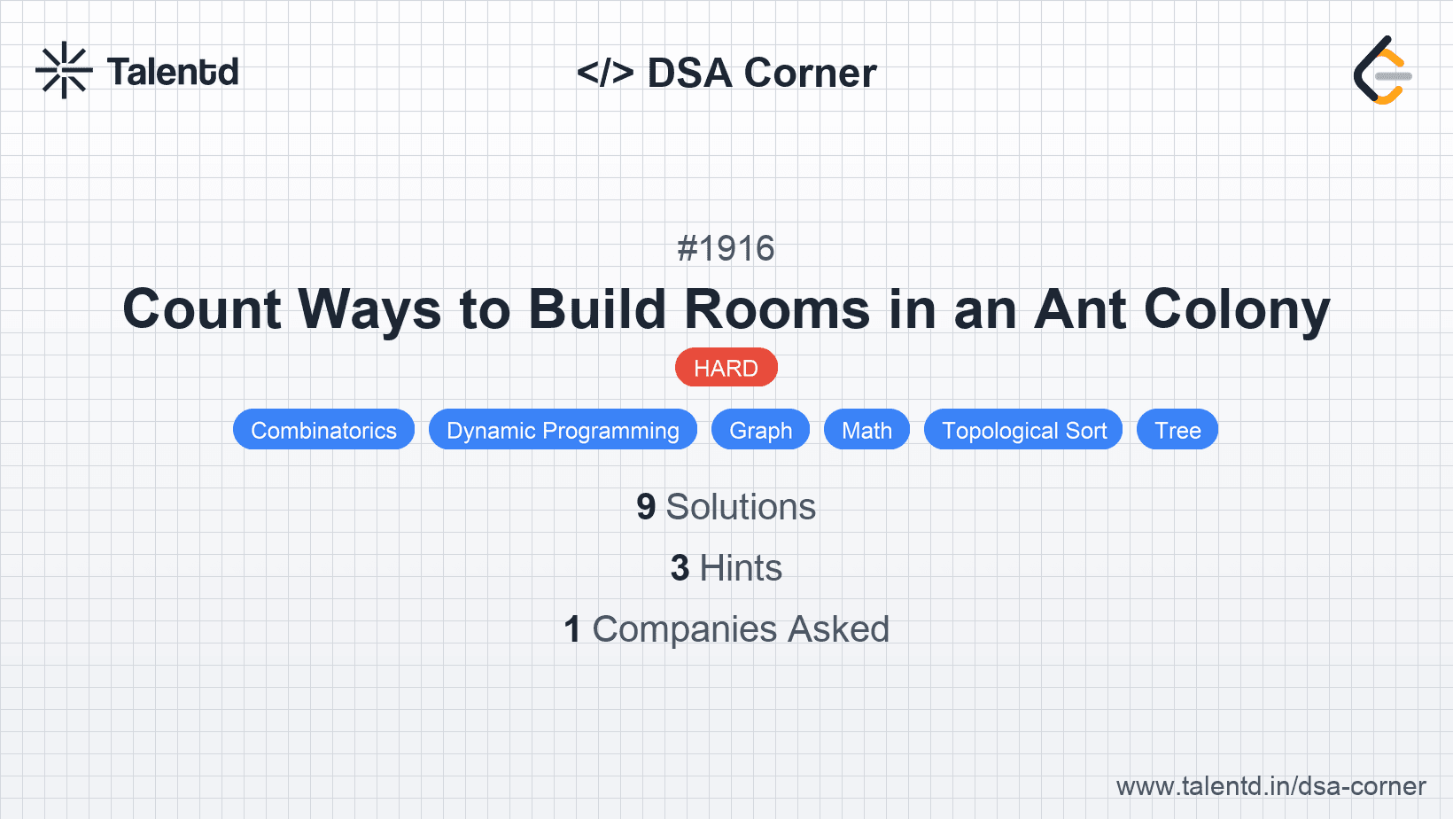 Problem visualization for Count Ways to Build Rooms in an Ant Colony