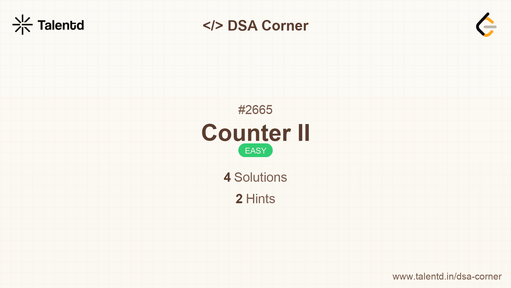 Problem visualization for Counter II
