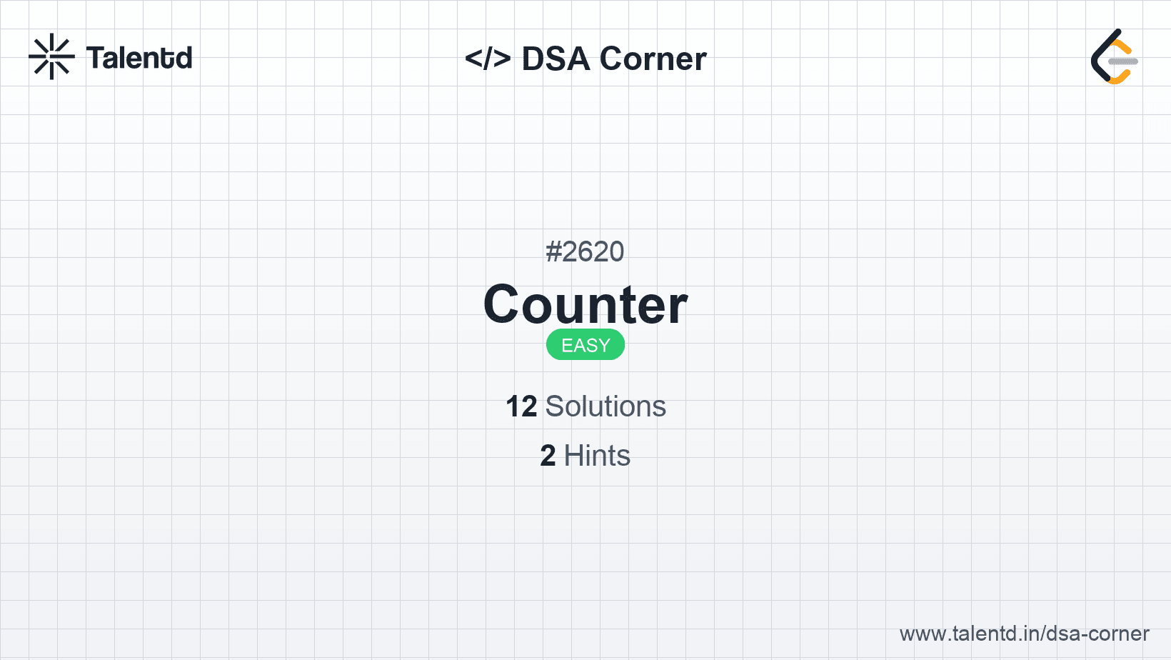 Problem visualization for Counter