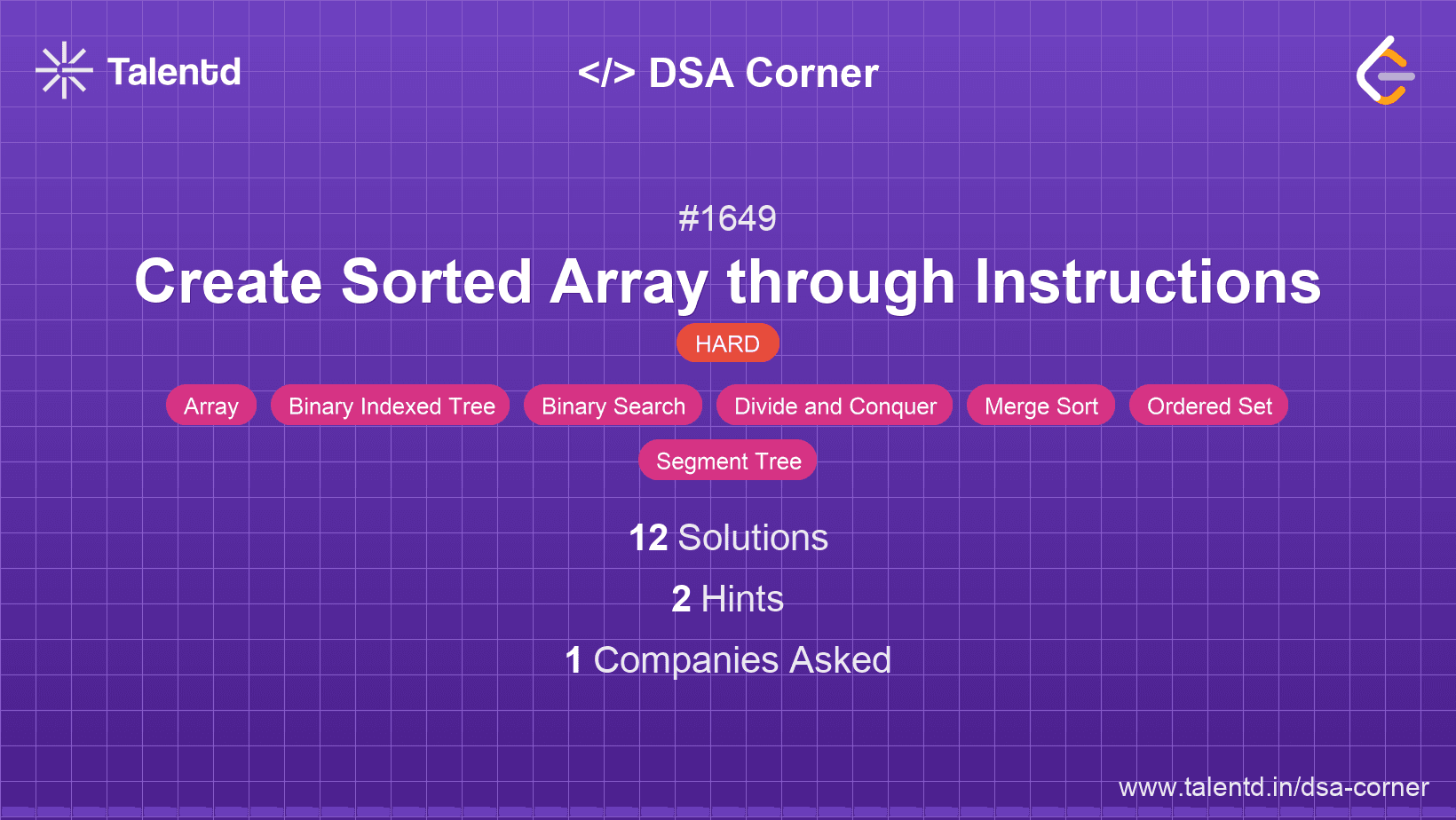 Problem visualization for Create Sorted Array through Instructions