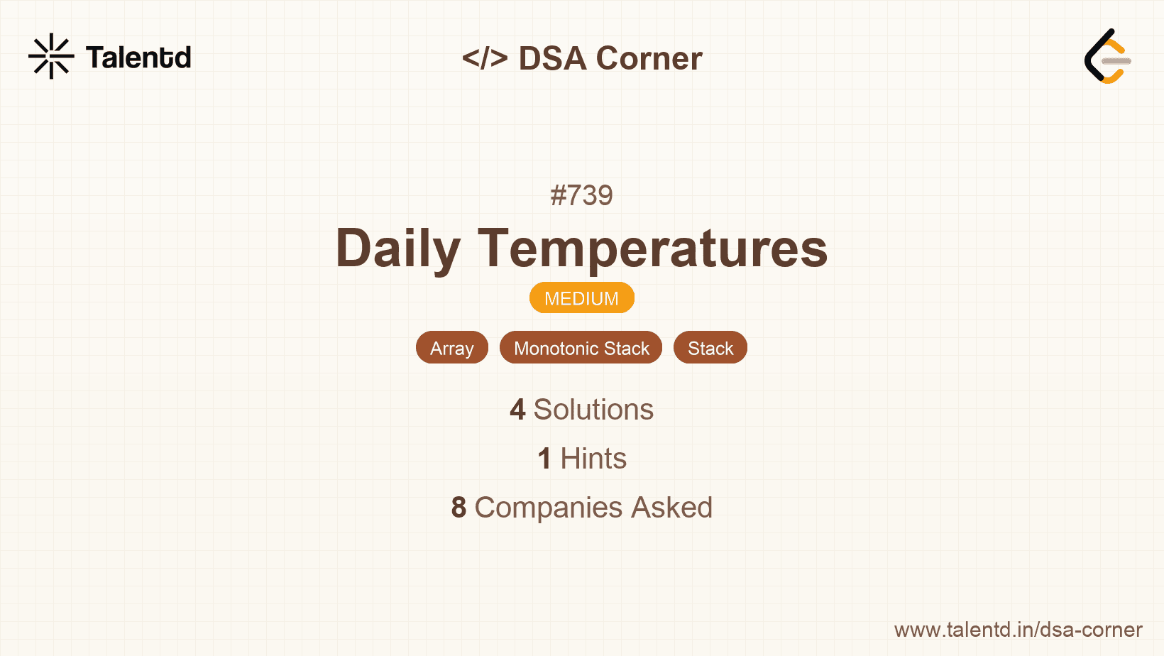Problem visualization for Daily Temperatures