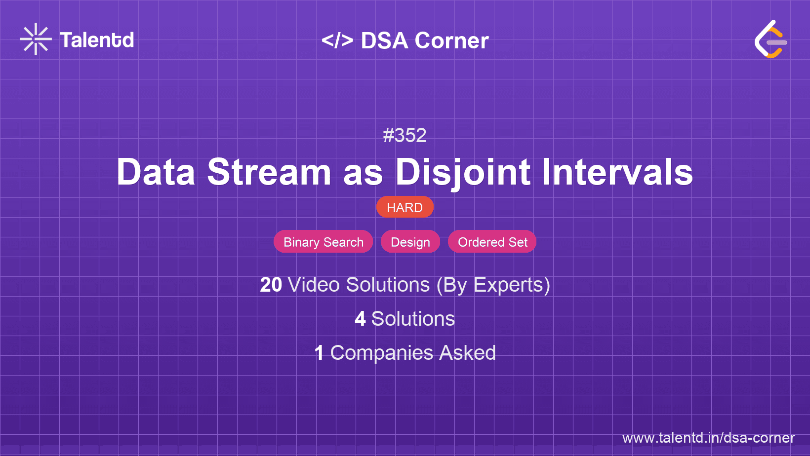 Problem visualization for Data Stream as Disjoint Intervals