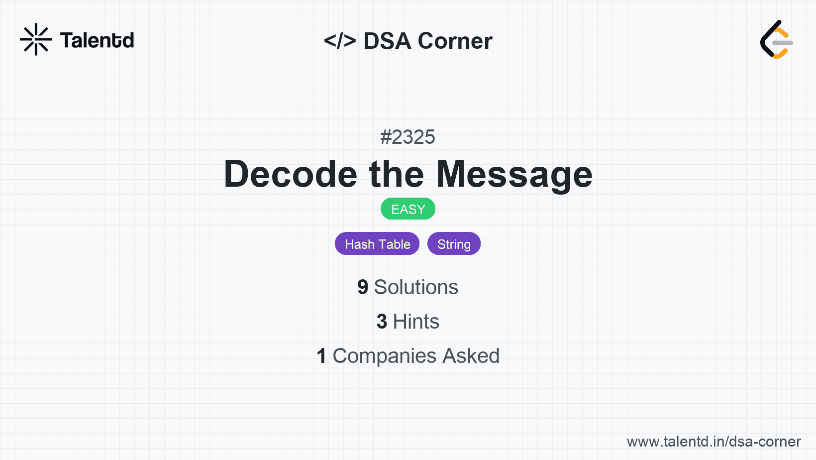 Problem visualization for Decode the Message
