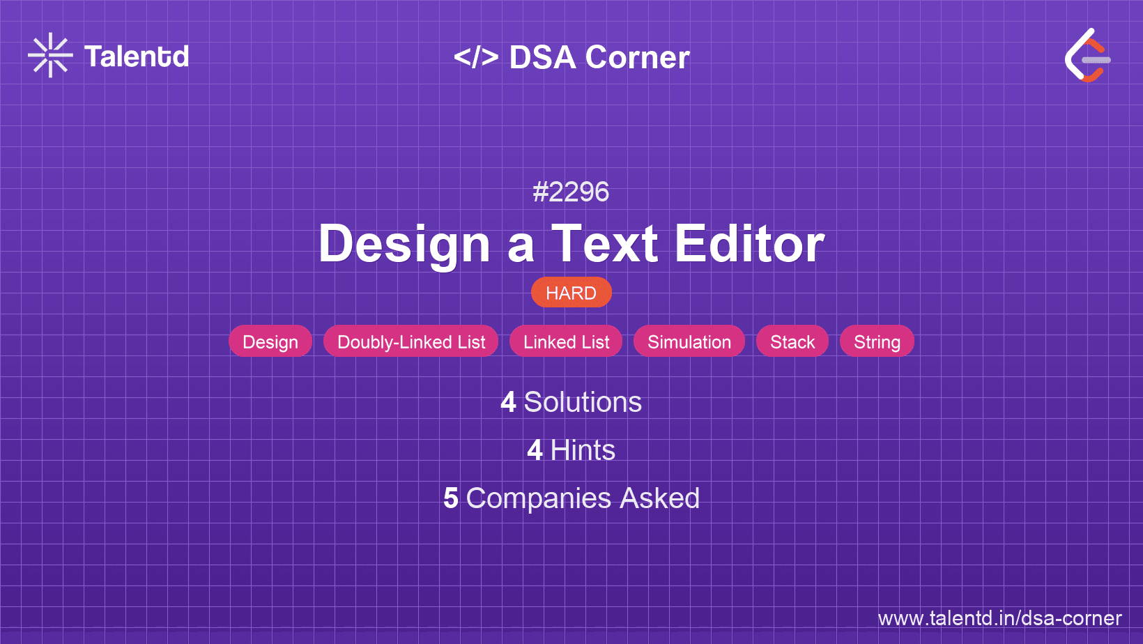 Problem visualization for Design a Text Editor