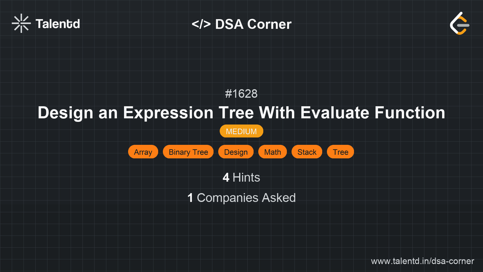 Problem visualization for Design an Expression Tree With Evaluate Function